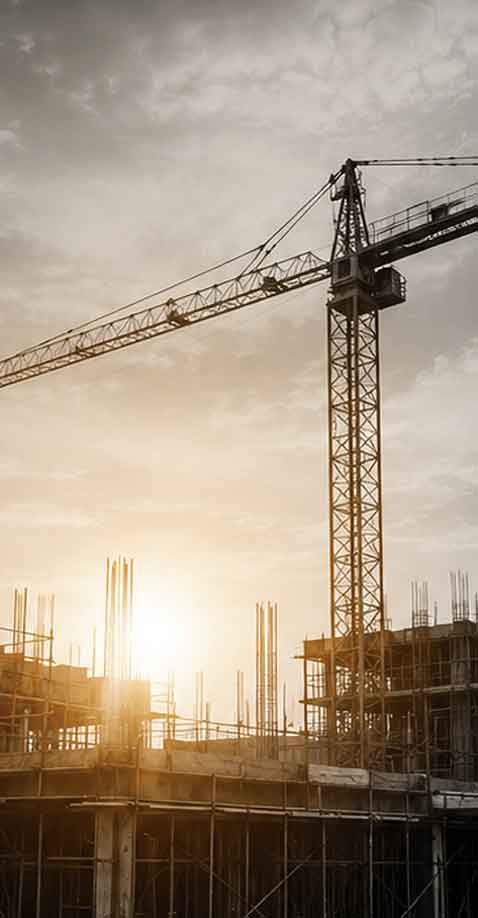 Construction site and crane